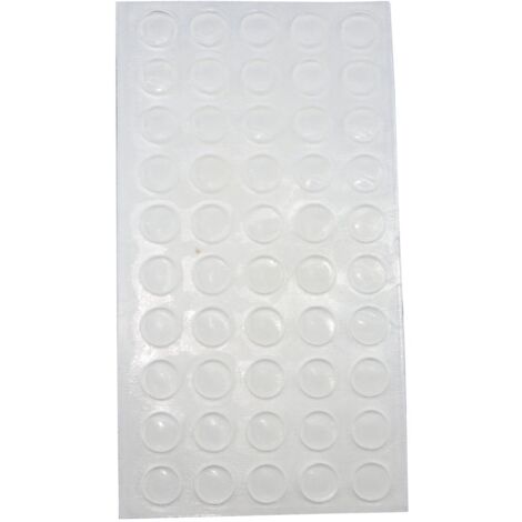 TDK Anschlagdämpfer transparent ø 7x1mm - Anschlagpuffer selbstklebend zum Schutz von Möbel und Türen, Kunststoff - 1 Karte mit 50 Stück