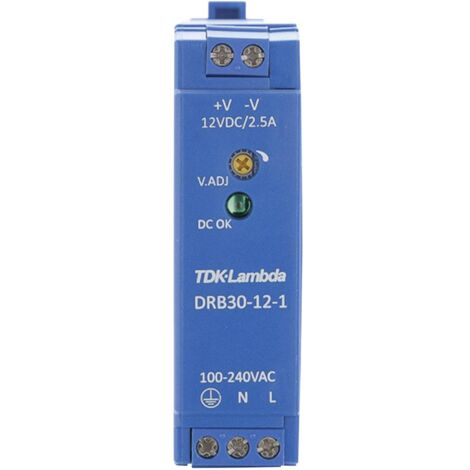 TDK-Lambda DRB30-12-1 Alimentatore per guida DIN 12 V/DC 2.5 A 30 W Num. uscite:1 x Contenuto 1 pz.