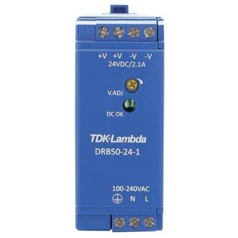 TDK-Lambda DRB50-24-1 Alimentatore per guida DIN 24 V/DC 2.1 A 50.4 W Num. uscite:1 x Contenuto 1 pz.