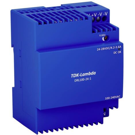 Tdk-Lambda DRL-100-24-1 alimentatore per rotaia DIN nero 24V