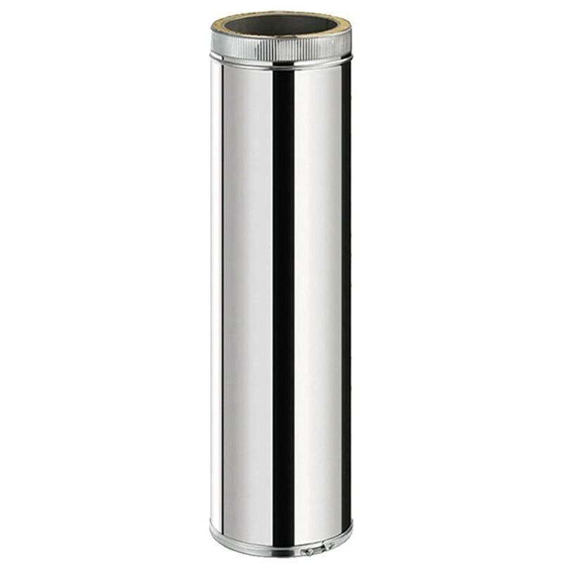 TDPI1000 Conduit double paroi isolé polycombustible longueur 100 cm Inox Ø150 - à l'unité