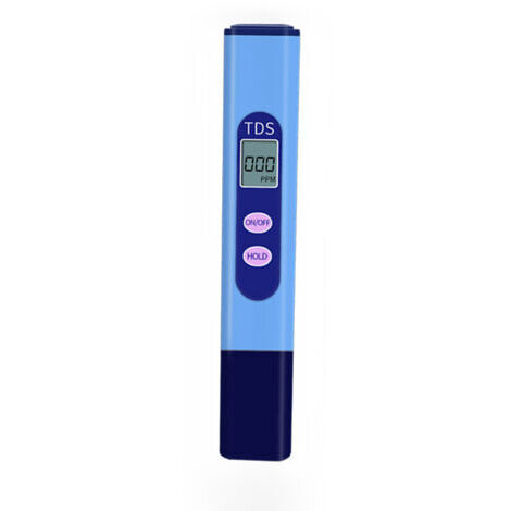 TDS-2B Stiftförmiger digitaler LCD-Wasserqualitätstester, professionelles Gerät zur Messung der Wasserhärte und der Konzentration von Verunreinigungen durch Mineralien im Wasser, blau.