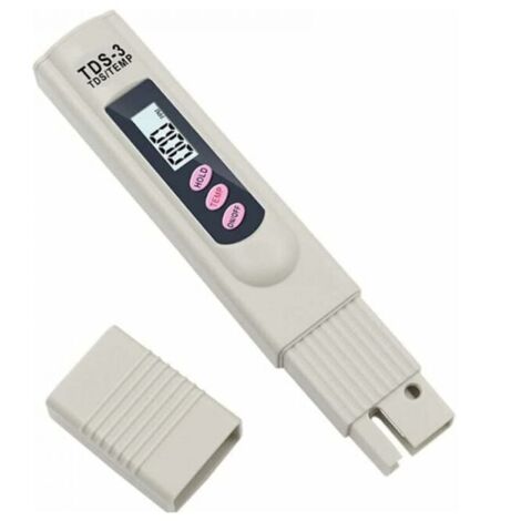 TDS-3 LCD Digital Tragbarer Trinkwasserzähler Wasserqualitätstester Stifttemperatur und PPM Wasserreinheitstester 0-9990 PPM Hydroponisches Trinkwasser (Nicht Test P FLITI
