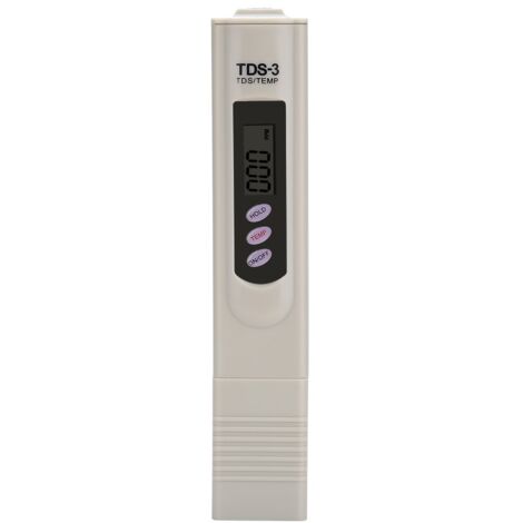 TDS-Tester, multifunktionales digitales Messgerät, professioneller Wasserqualitätstester, Reinheitstester, 0–9990 ppm, Messbereichsmessgerät mit LCD-Display für Leitungswasser-Aquarien