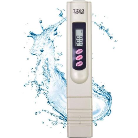 TDS Water Quality Tester Thermometer 2 in 1 Set, Portable TDS Tester with LCD Display 0-9990 PPM Measuring Range, Digital TDS Meter for Drinking Water, Aquariums and Swimming Pools(Gray)