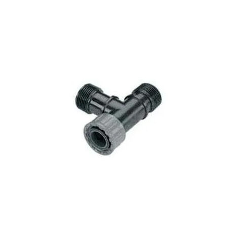Gardena – Té pour clarinette d'arrosage enterré 26/34 – 2 mâles 1 femelle – Raccord rapide avec écrou pour montage facile – Système de connexion durable