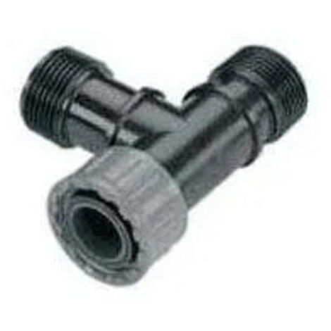 Gardena – Té pour clarinette d'arrosage enterré 26/34 – 2 mâles 1 femelle – Raccord rapide avec écrou pour montage facile – Système de connexion durable