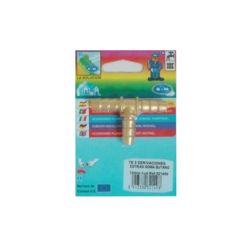 

Conector Goma Butano En T 10Mm Estria Goma Laton S M