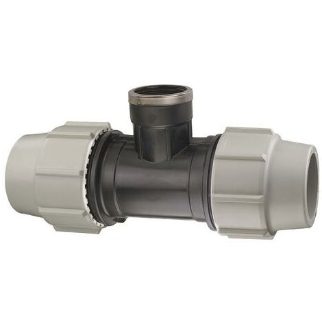 Té à Compression Femelle au centre 26/34 pour Tube PE ø32-32 - Plasson
