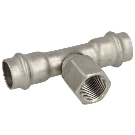 Té à sertir en inox à visser au centre FFF35-1/2-35 profil V