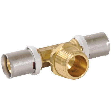 Té à sertir fluxo fileté Mâle Ø16-1/2''