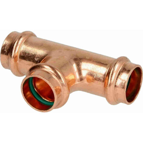 Té à sertir solaire cuivre FFF 18 mm avec profil de sertissage V