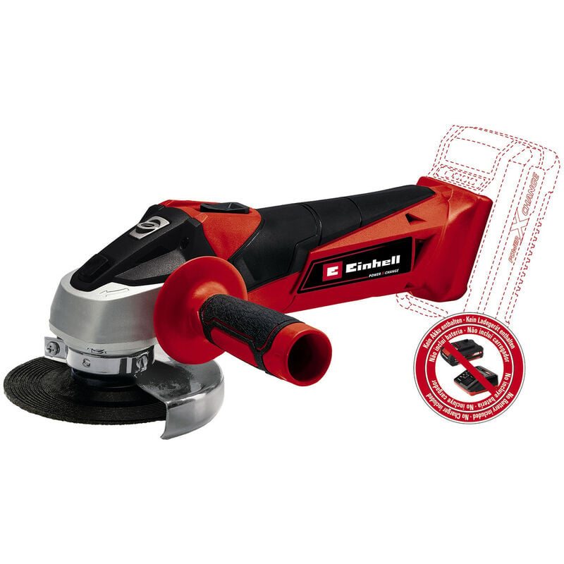 Power X-Change Cordless Angle Grinder - 115mm Width - Softstart Function - Body Only - tc-ag 18/115 Li-Solo - Einhell