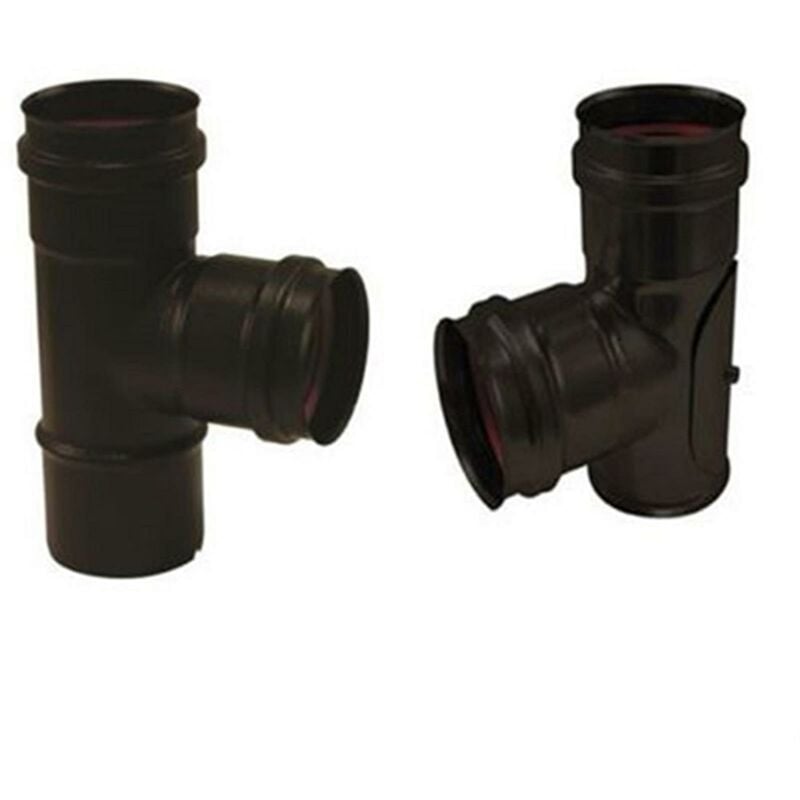 Té Apollo Pellets - Té 90° + tampon avec joint silicone - finition : inox Diam. : 80