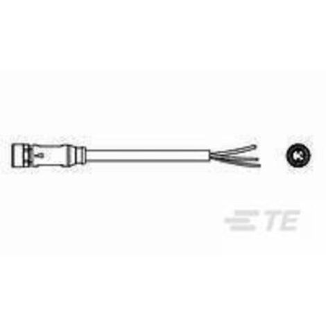 TE Connectivity 1-2273001-1 Connettore confezionato per sensore o attuatore M8 Presa dritta 1.50 m Numero di poli: 3 1