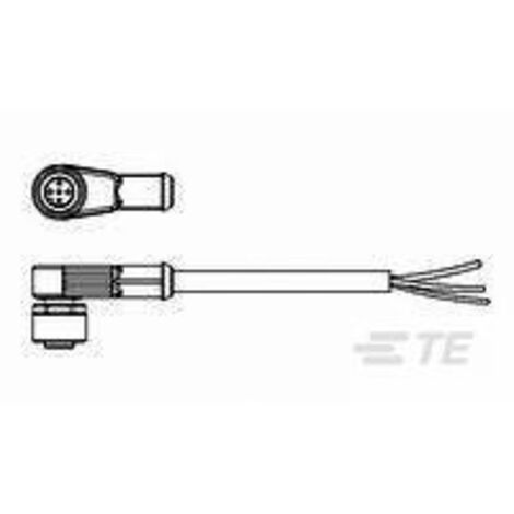 TE Connectivity 2273012-1 Sensor-/Aktor-Steckverbinder, konfektioniert M8 Buchse, gewinkelt 1.50 m P