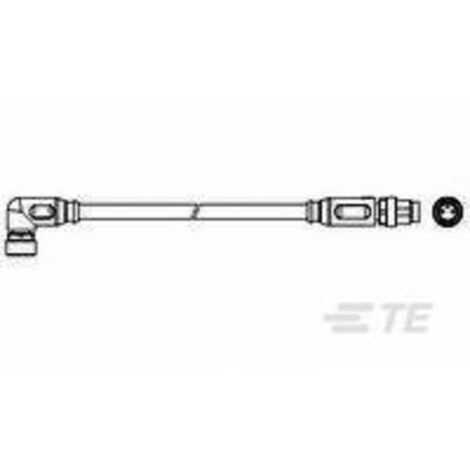 TE Connectivity  2273124-4 Cavo di collegamento per sensore o attuatore M8 Presa angolata, Spina dritta 1.50 m Numero di