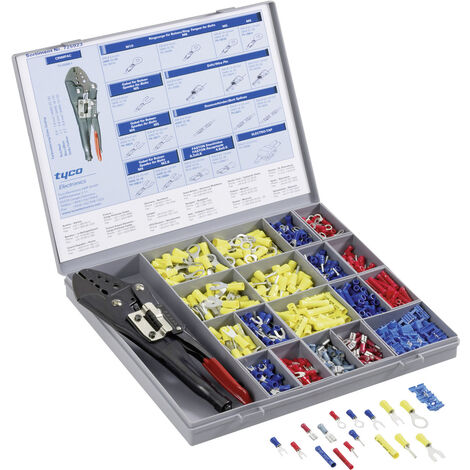 TE Connectivity 725923 Quetschverbinder-Sortiment 0.205 mm² 2.50 mm² Rot, Blau, Gelb 691 St.