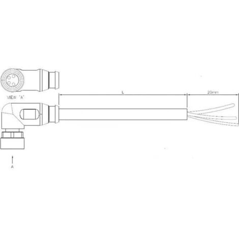 te-connectivity Connecteur M12 noir 1,5 m angle droit 4 broches