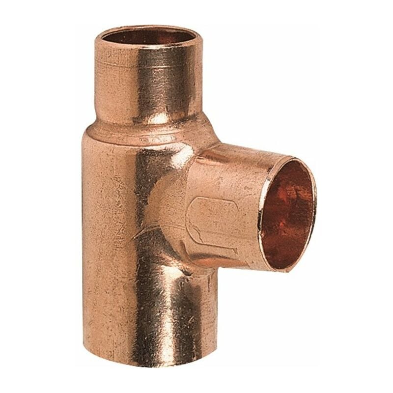 Raccord cuivre en t réduit à souder - Femelle - diamètre 35 - 18 - 35 mm