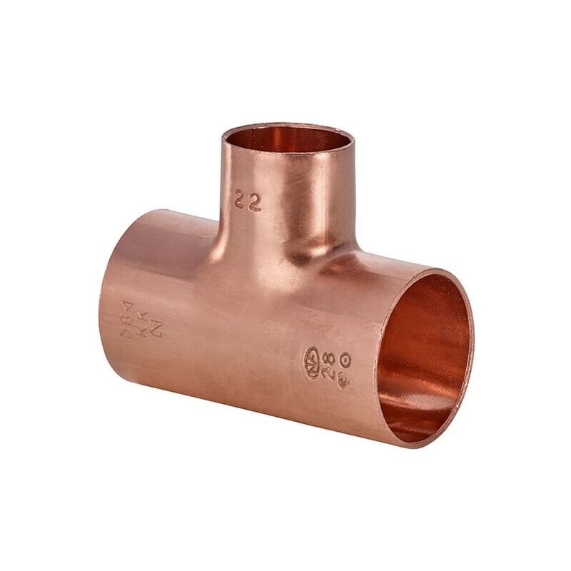 Té cuivre inégal à souder Femelle Ø15-10-15