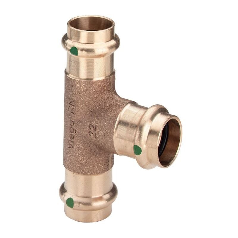 Viega - Pièce en t Sanpress 106614 15 mm, avec SC-Contur, bronze ou bronze au silicium