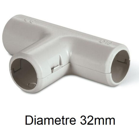 Té de dérivation Ø 32mm plastique gris (Boite de 20) IP40 tube IRL CL-321