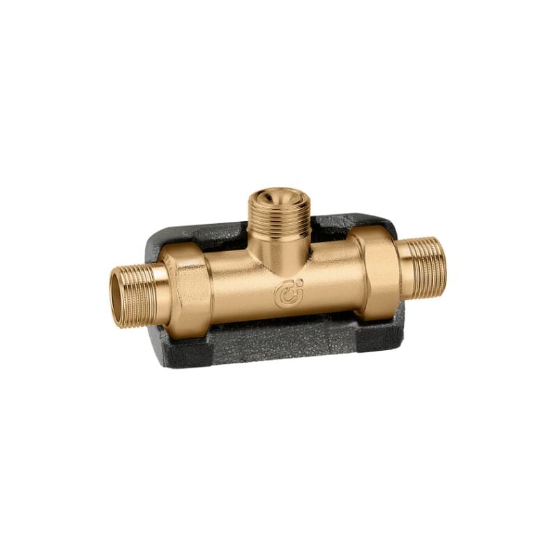 Té de dérivation avec isolation pour vannes à sphère motorisées série 6453, 1 1/4', sans buse Caleffi 645970 1 1/4'