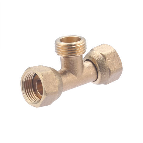 Te de tornillo de latón F 12 x 17 para tubo de cobre Sans marque