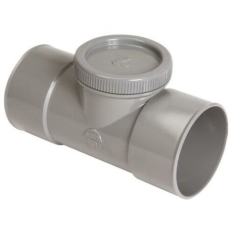 Té de visite avec bouchon PVC FF Ø100 Nicoll -NF-