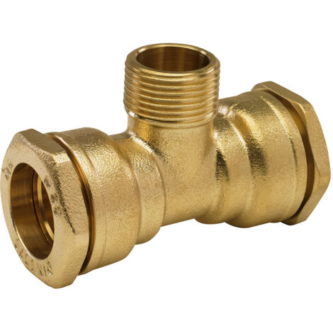 Té égal laiton PEHD Ø25 Mâle 3/4" (20/27) - ACS 16 Bar - Arco