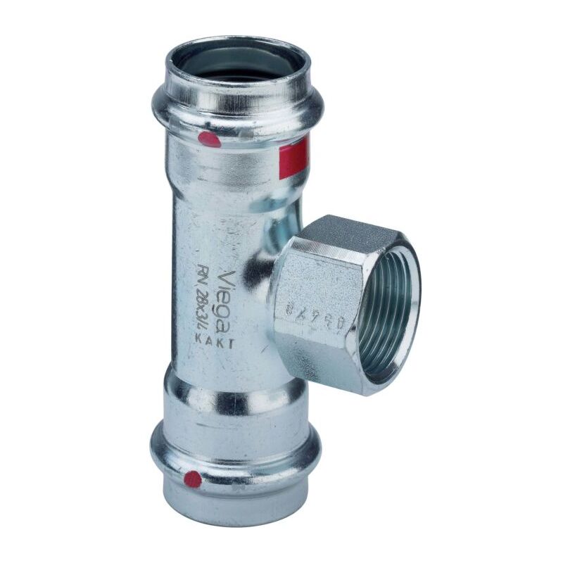 Viega - Pièce en t Prestabo 558970 54 mm x Rp 1/2 x 54 mm, acier non allié, SC-Contur, polygonale