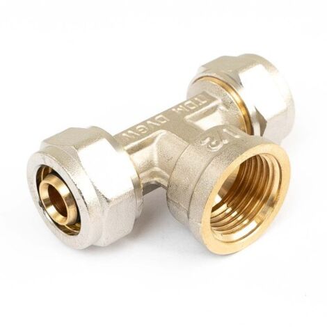 Té femelle à compression pour tube multicouche - F15x21 - diam 16 mm