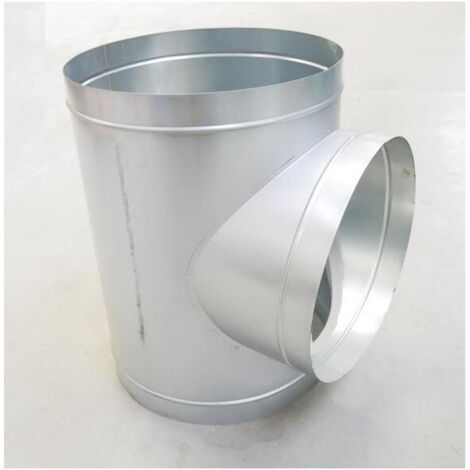Té inégal à 90° acier galvanisé diamètre 400-355mm pour raccord de conduits de ventilation ATLANTIC