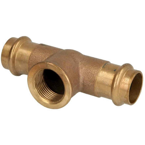 Té laiton à sertir solaire cuivre F22/F3/4/F22 mm avec profil de sertissage V