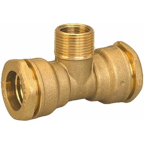 Té laiton compression ACS Mâle 1" Femelle 3/4" PE32