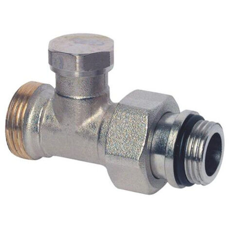 Té laiton nickelé Mâle 3/4 Ek et Mâle 1/2" (15/21) avec joint pour radiateur - Somatherm