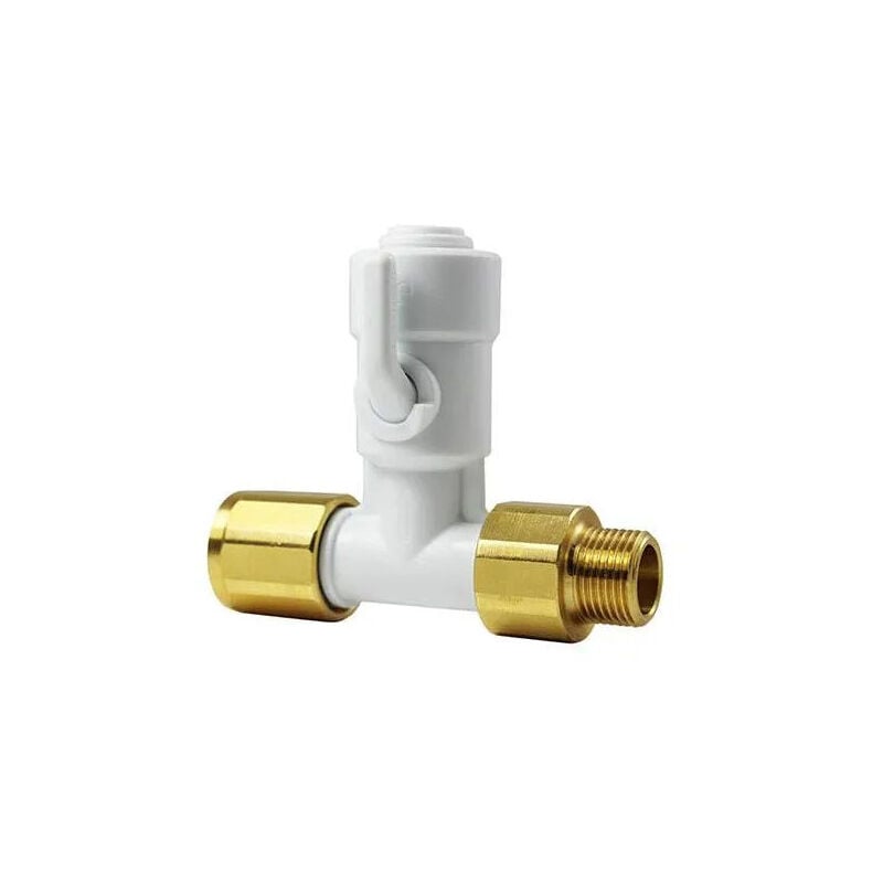 

TSP para tubo de 10 mm, 3/8 macho/hembra, válvula de cierre de 3/8, con válvula antirretorno