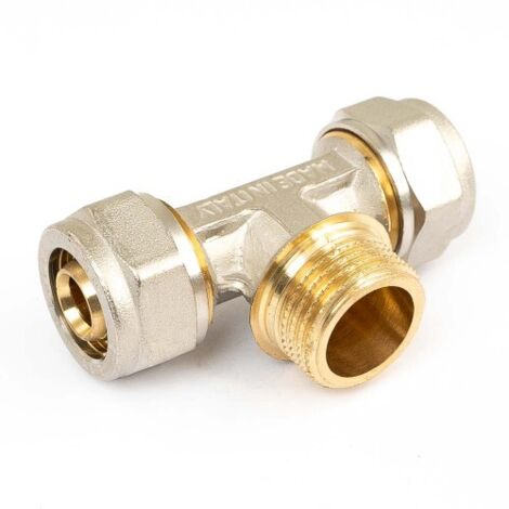 Té mâle à compression pour tube multicouche - M15x21 - diam 16 mm