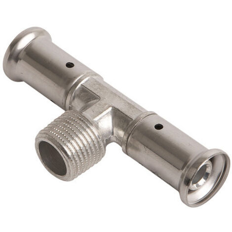 Té mâle laiton multicouche à sertir TH ou BE Ø26x3.0-1''-26x3.0