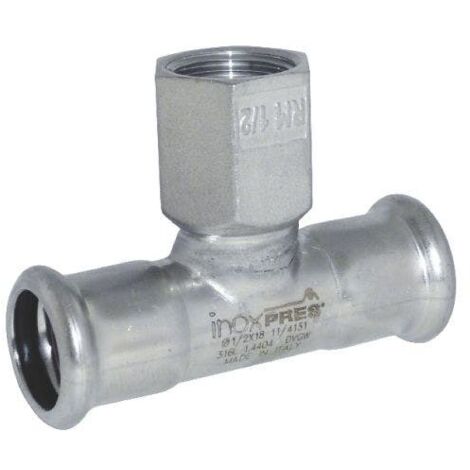 Té mixte inox taraudé à sertir InoxPres® F - 42mm 15x21 - Raccorderie Metalliche