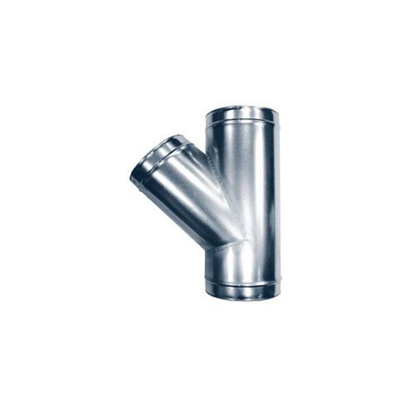 Té oblique 45° Galva D160/D125 - TGAL45D160/D125 Econoname TGAL45D160/D125