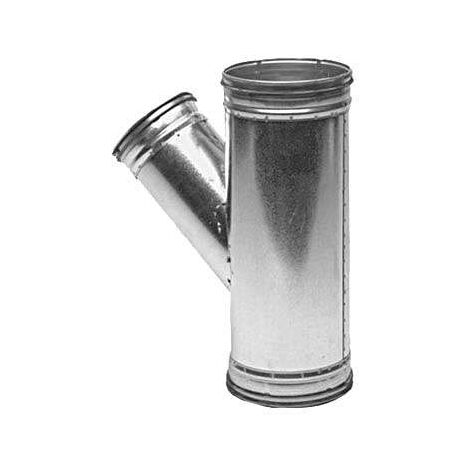 Té oblique 45° Galva D160/D160 à joints - TGAL45D160/D160J ECONONAME - TGAL45D160/D160J