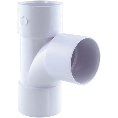 té pied de biche pvc 87° ff ø 40 blanc - Interplast