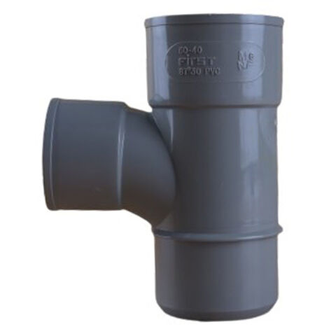 Té pied de biche réduit PVC 87°30 Mâle Femelle Ø50 réduit Femelle Ø40 - First Plast