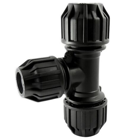 Té Réduit à Compression pour Tube PE Raccord Polypropylène PN16 Ø A: 32mm Ø B: 25mm