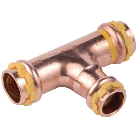 té réduit à sertir - pour tube cuivre - gaz - diamètre 22 - 14 - 22 mm - comap 5130rvg221422