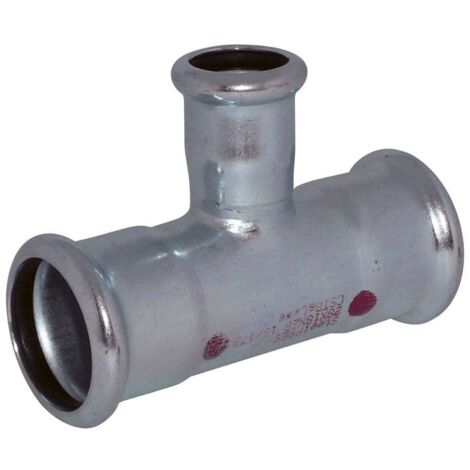 Té réduit acier électrozingué à sertir SteelPres® FFF - 54x28x54 - Raccorderie Metalliche