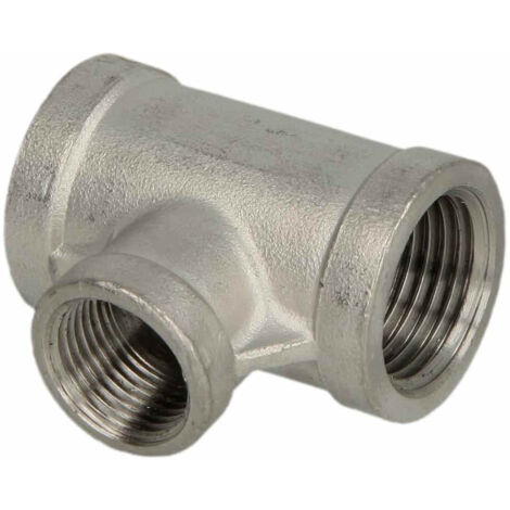 Té réduit en inox F1 1/2 x F3/4 x F1 1/2