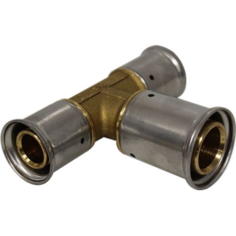 Té réduit laiton multicouche à sertir BE Ø26x3.0-32x3.0-26x3.0